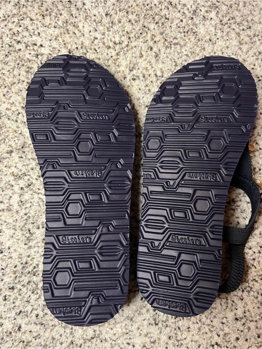 Skechers Navy Floral Jeweled Thong Sandals - Picture 6 of 6